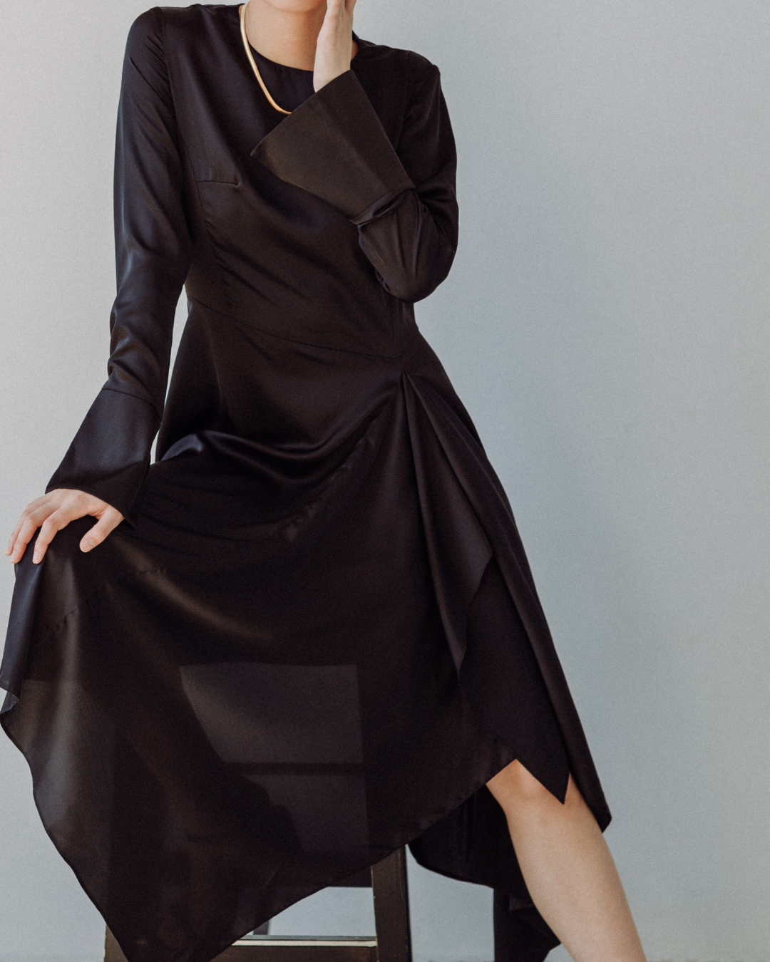 Vintage Black Crossover Dress